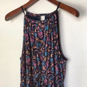 Lucky Brand Halter Neck Floral Maxi Dress sz L